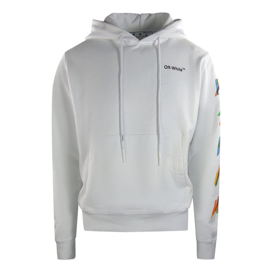 Off White Smr Print Logo Slim Fit White Hoodie