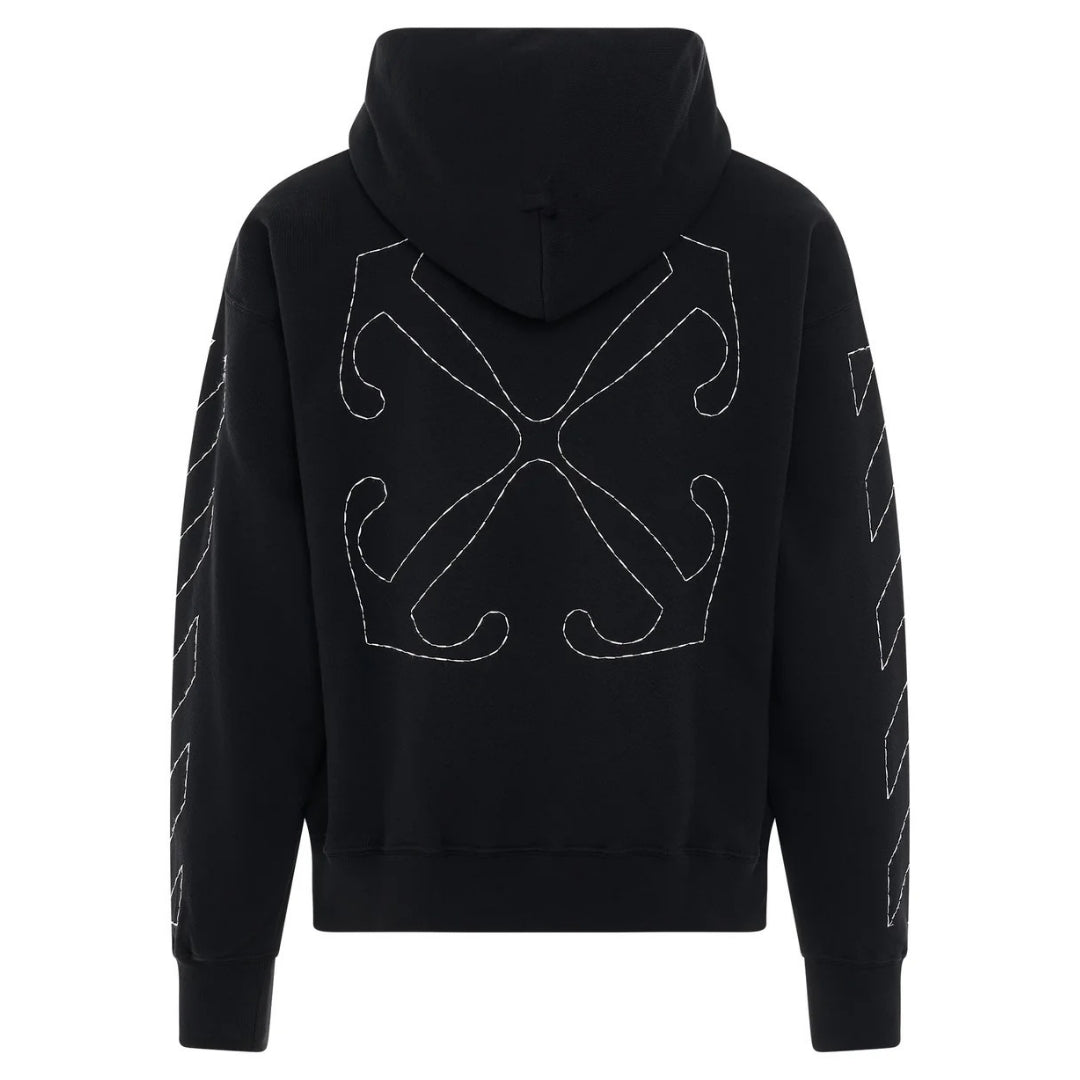 Off-White Off Stitch Diag Design Skate Fit Black Hoodie S