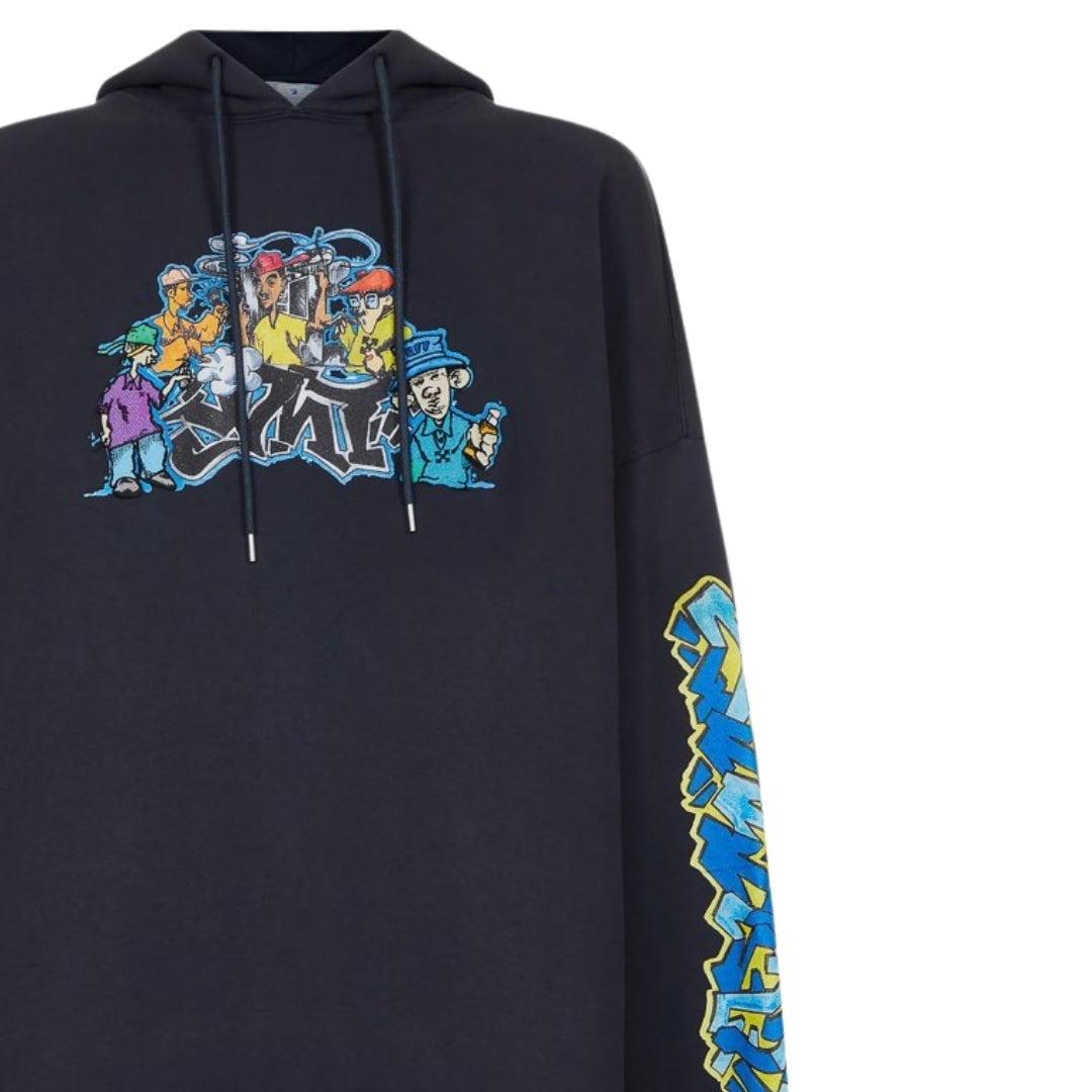 Off-White Graff Pupp Long Skate Hoodie Outerspace S