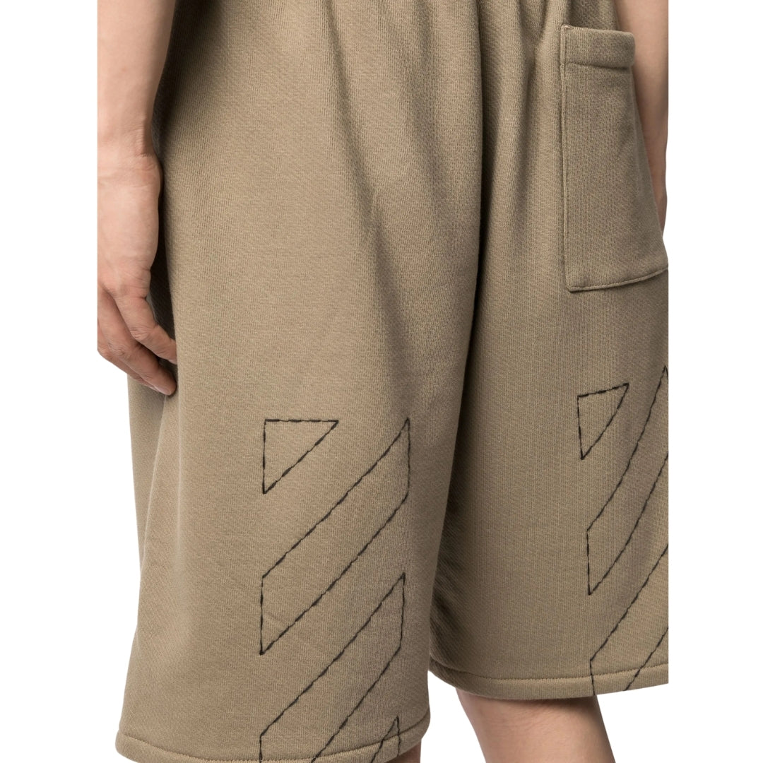 Off-White Off Stitch Skate Sweatshorts Beige S
