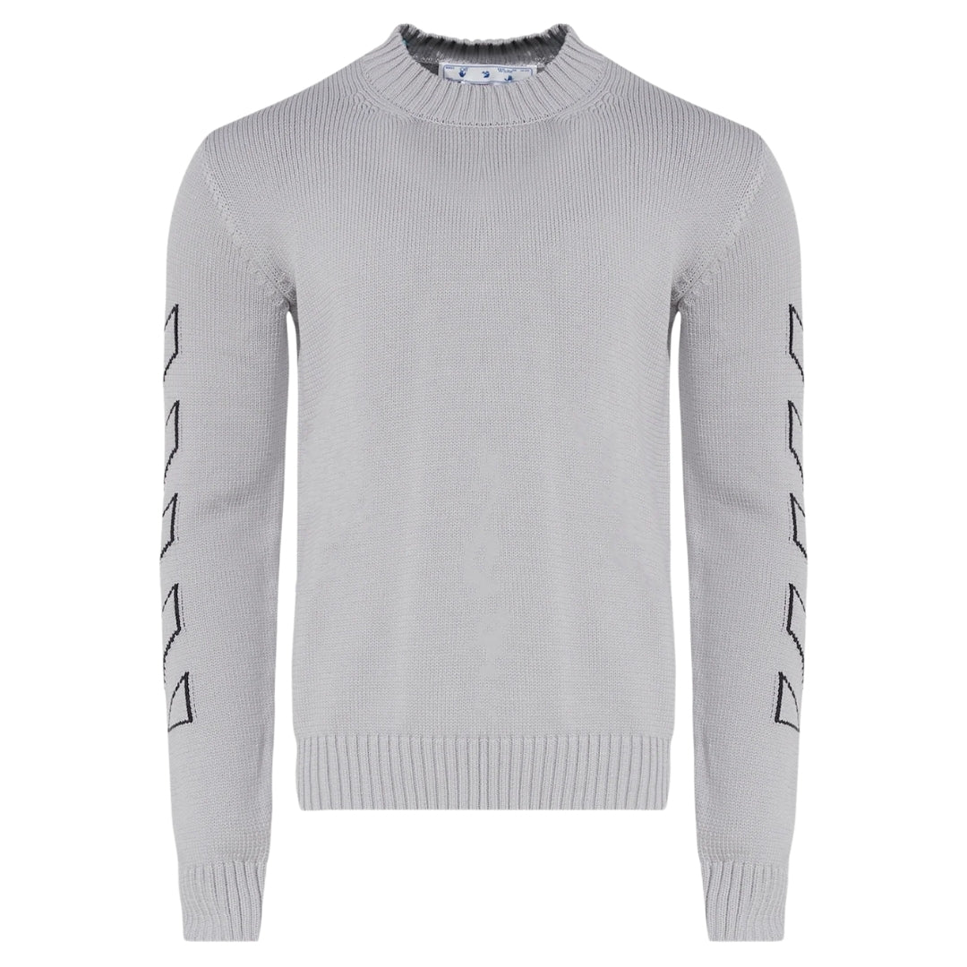 Off-White Diag Outline Medium Grey Knit Jumper M