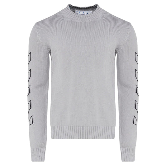 Off-White Diag Outline Medium Grey Knit Jumper M