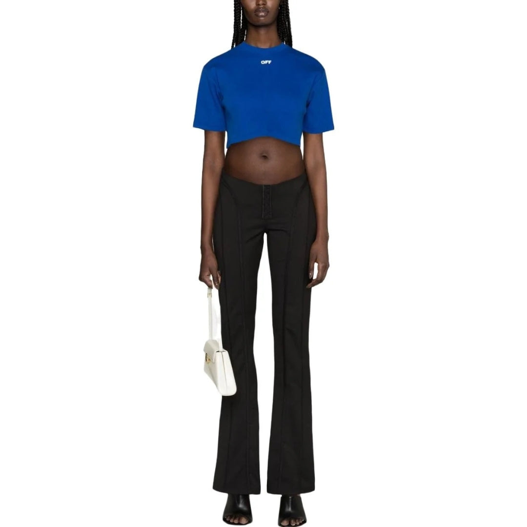 Off-White Stamp Ribbed Cropped T-Shirt XS