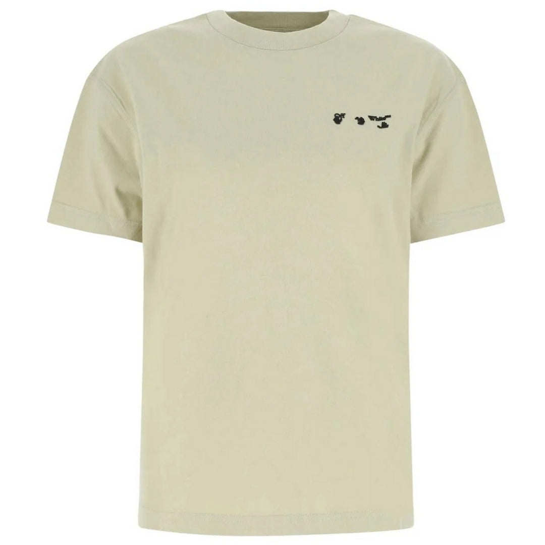 Off-White OW Logo Regular Fit Beige T-Shirt XXS