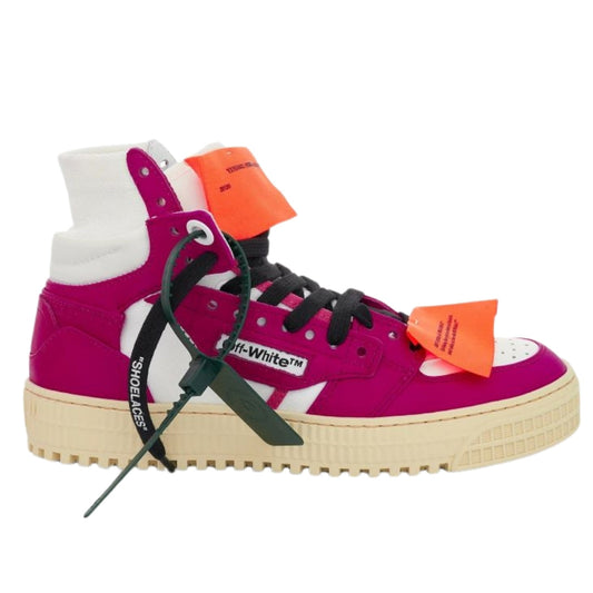 Off White Off Court 3 0 Fuchsia High Top Leather Sneakers Owia112F22Lea0010132 - Style Centre Wholesale