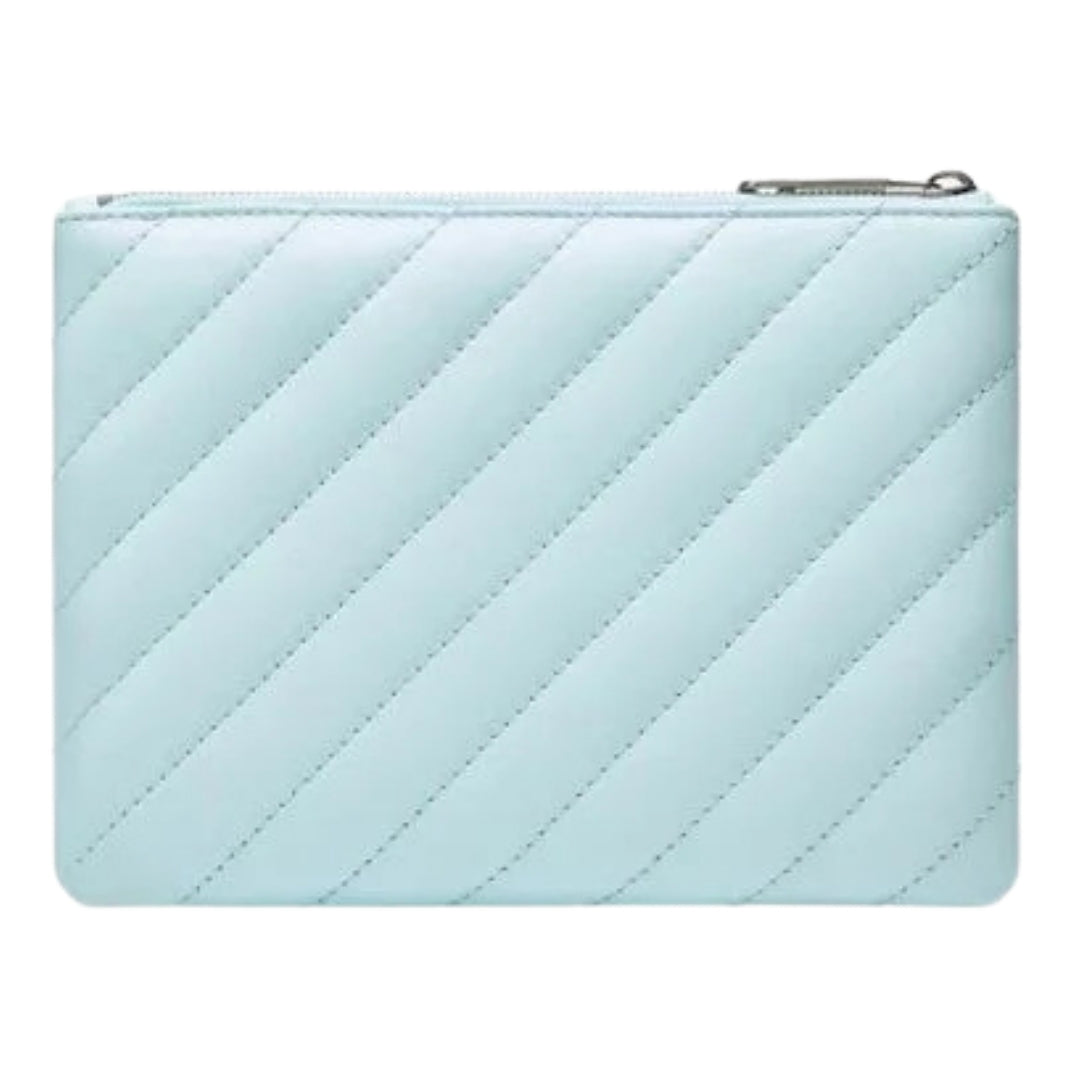 Off-White Jackhammer Flat Pouch Leather Blue Bag OWNS020S22LEA0014000