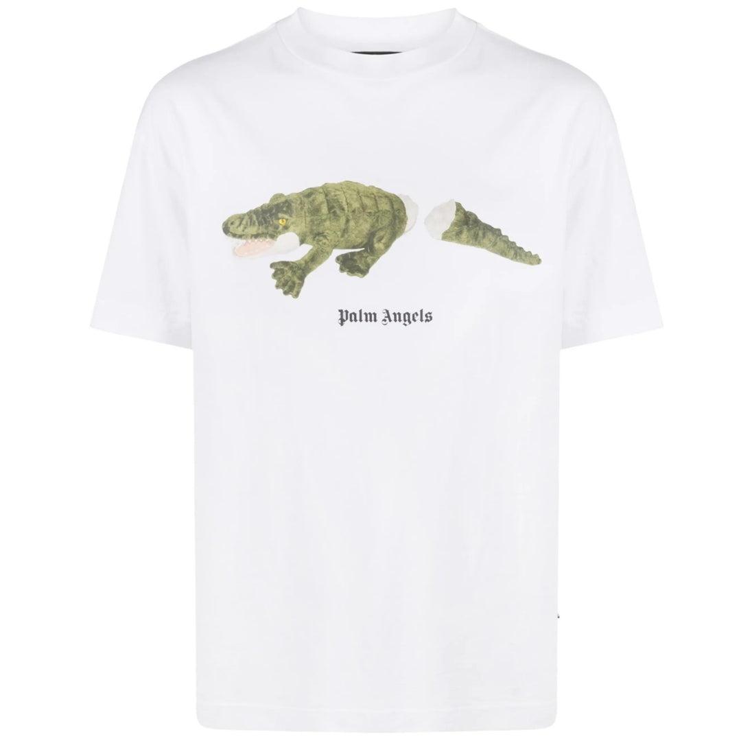 Palm Angels Croc Design Logo White T-Shirt