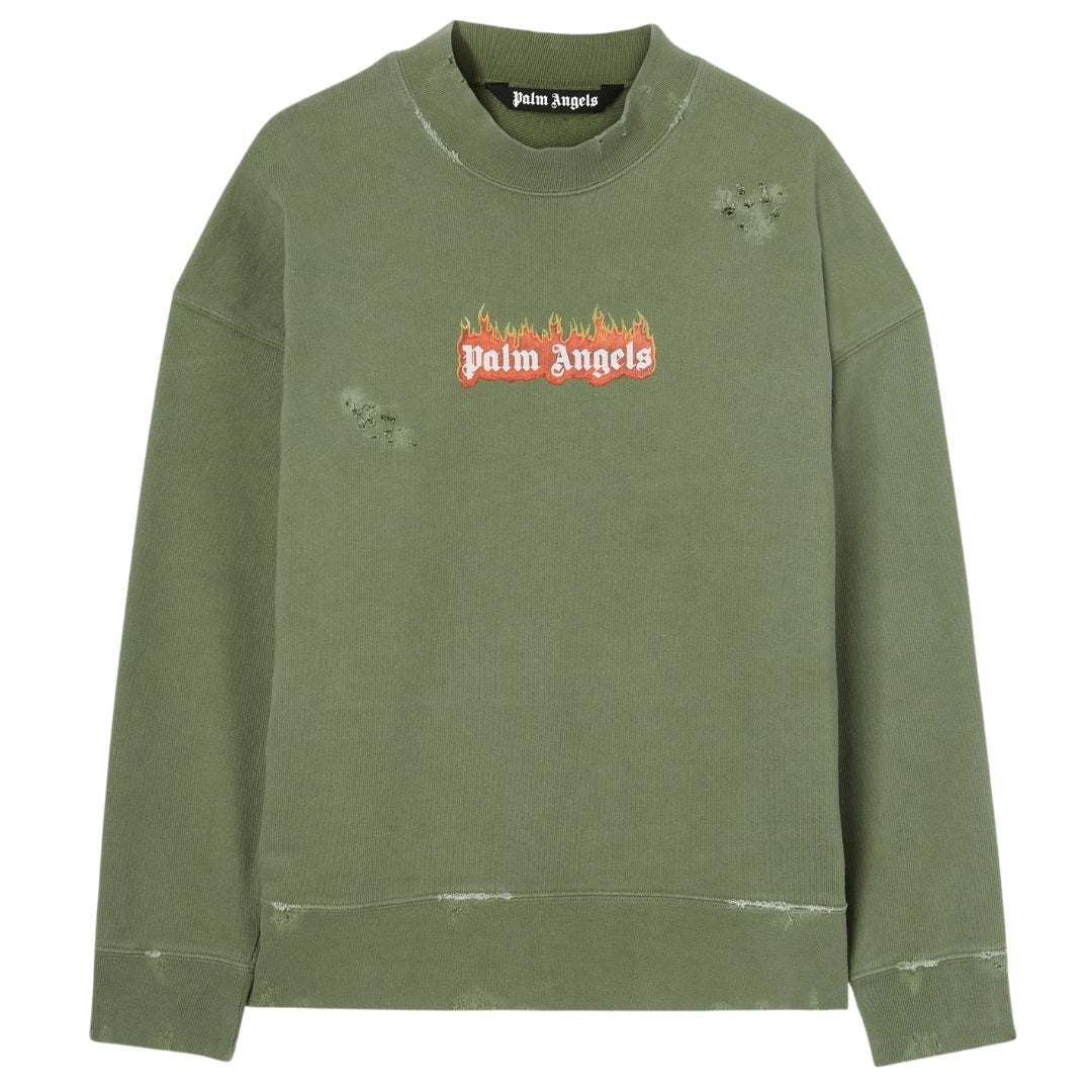 Palm Angels Pmba065F22Fle0145601 Green Sweatshirts Male