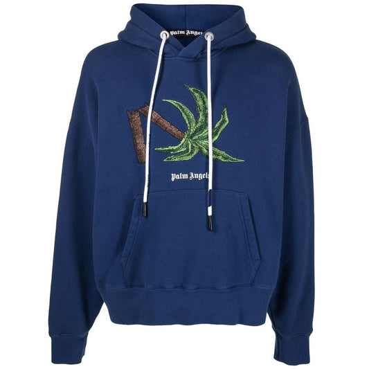 Palm Angels Broken Palm Tree Navy Blue Hoodie