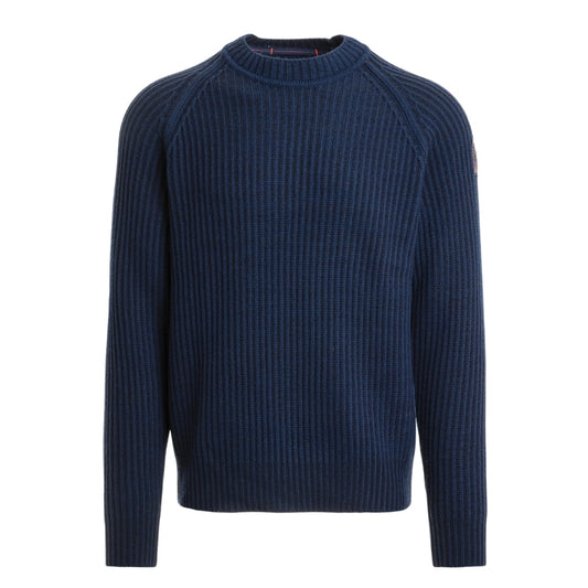 Parajumpers RIK PMKNRB03 241 Peacot Navy Blue Crewneck Sweater Mens L