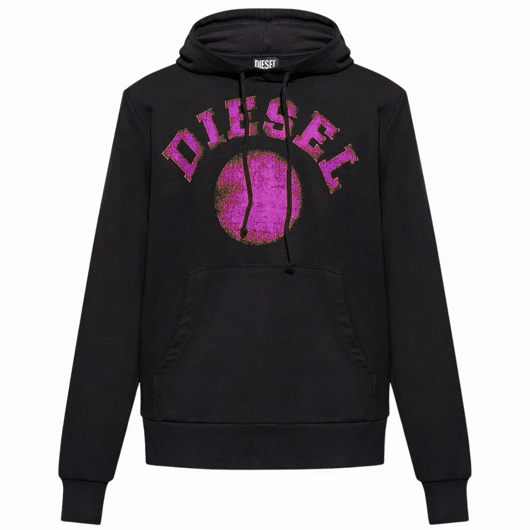 Diesel Distorted Dot Design Black Hoodie-GINN-HOOD 9-D FELPA RIAJH 900 - Style Centre Wholesale