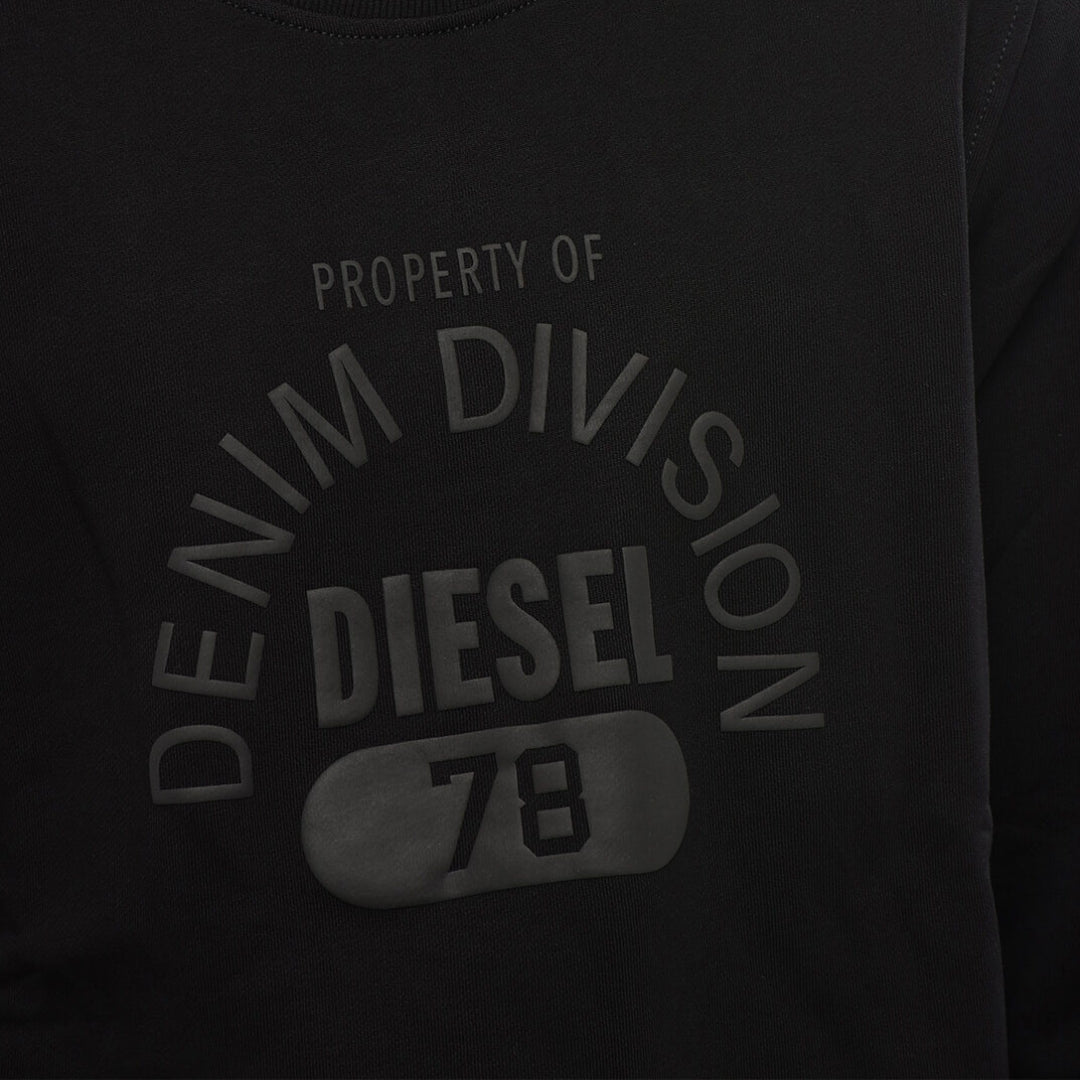 Diesel Denim Division Logo Black Sweatshirt-GINN LOGO E17 FELPA 9XX - Style Centre Wholesale