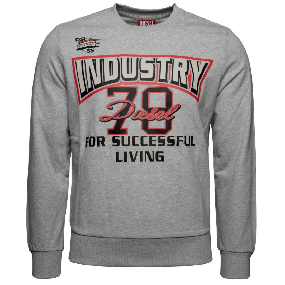 Diesel Industry 78 Design Grey Sweatshirt - Style Centre Wholesale