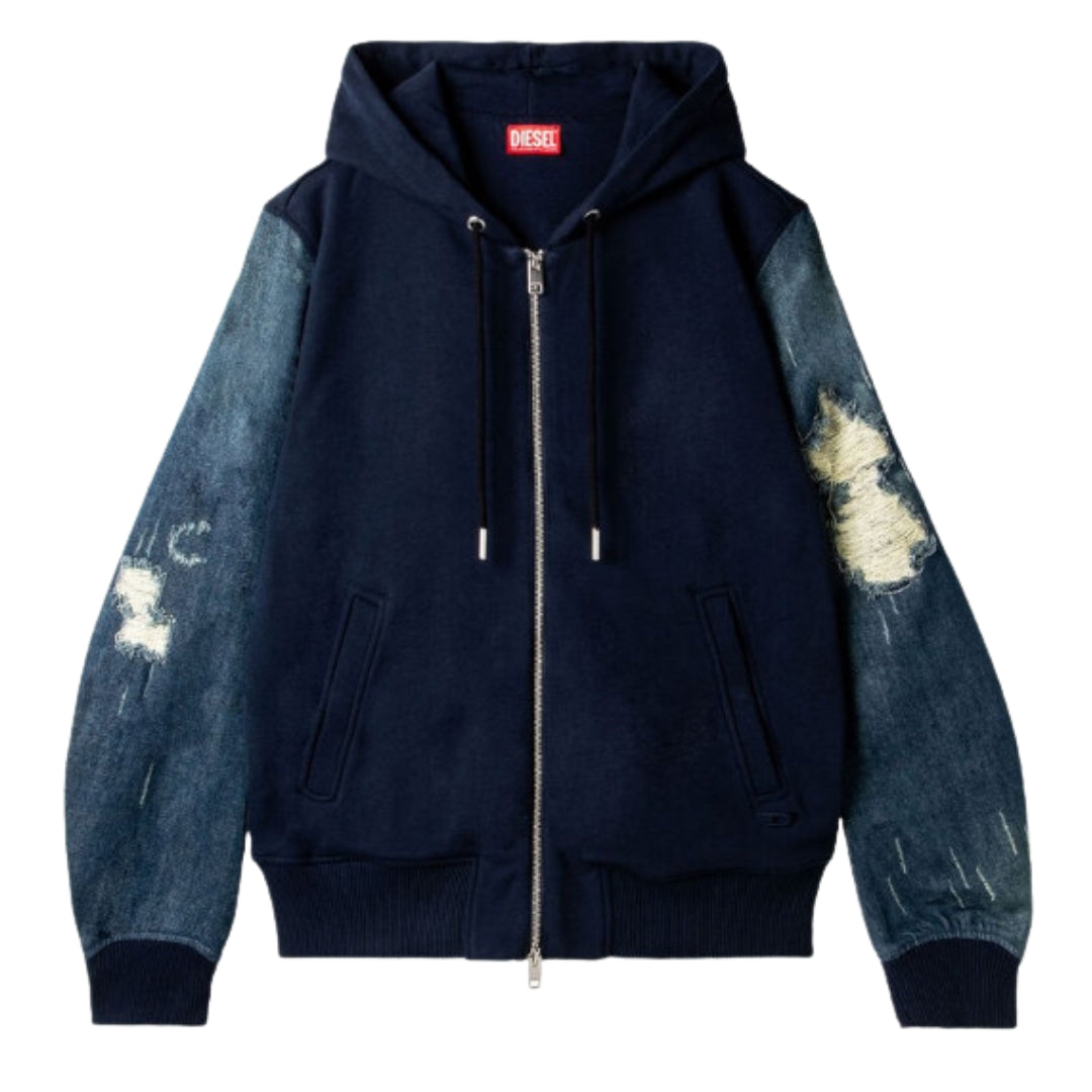 Diesel Blue Denim Sleeved Jacket-MIRR-NEW GIACCA 81E - Style Centre Wholesale
