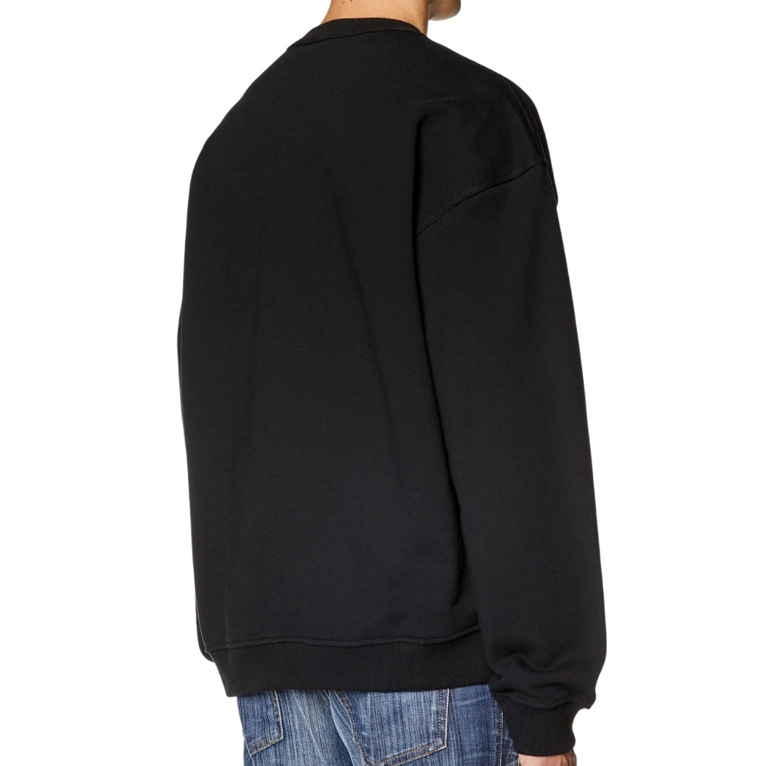Diesel Double Destroyed Logo Black Sweatshirt S Nabel M 9Xx - Style Centre Wholesale