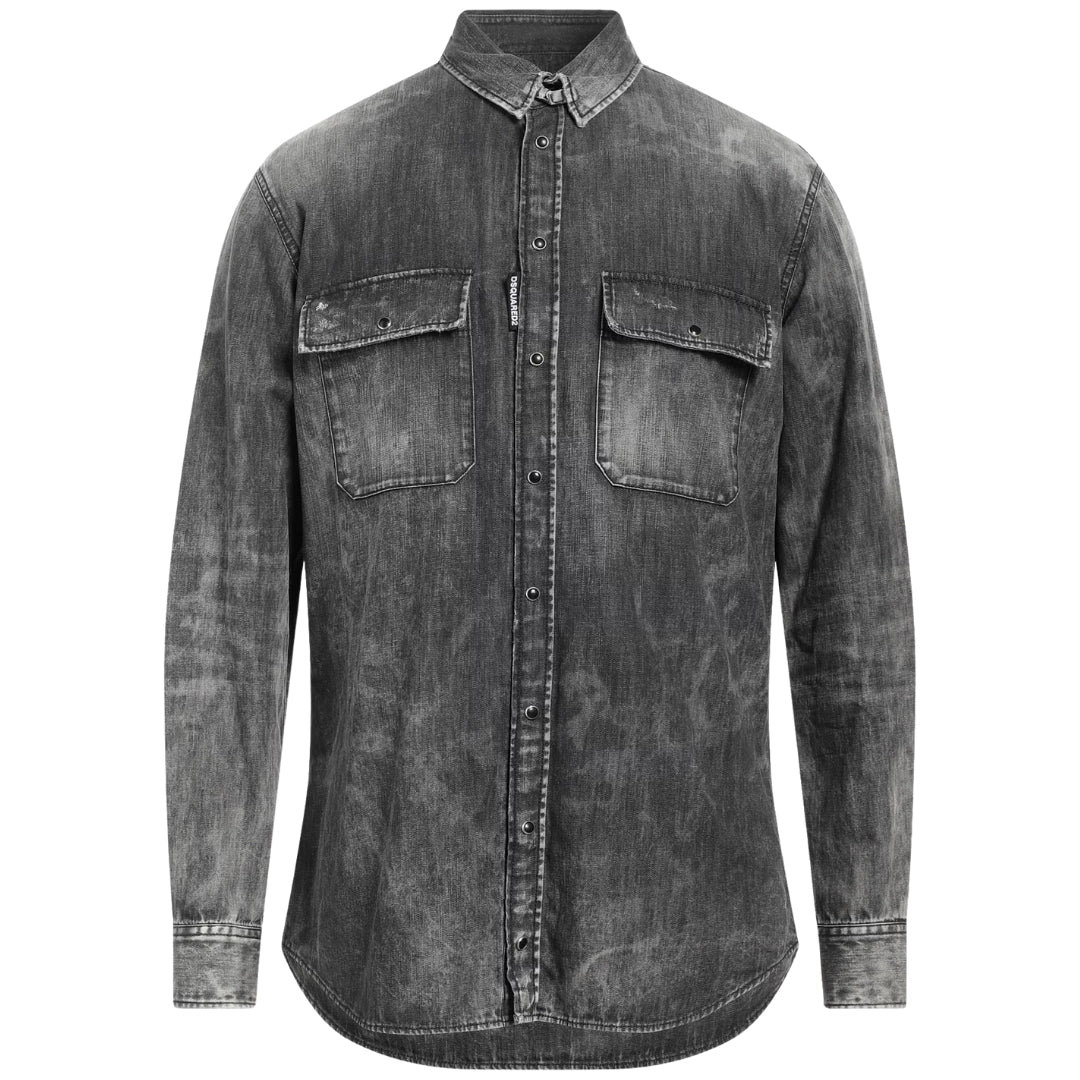 DSQUARED2 Regular Fit Faded Black Denim Shirt W32