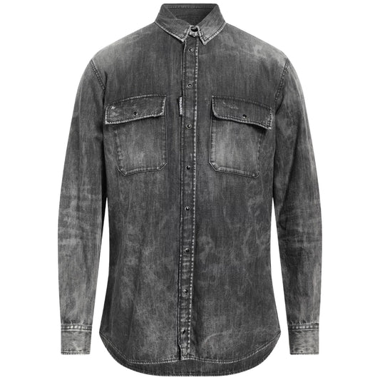 DSQUARED2 Regular Fit Faded Black Denim Shirt W32