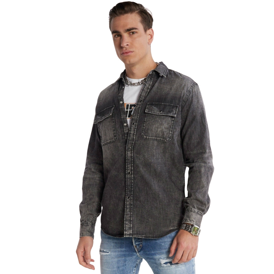 DSQUARED2 Regular Fit Faded Black Denim Shirt W32