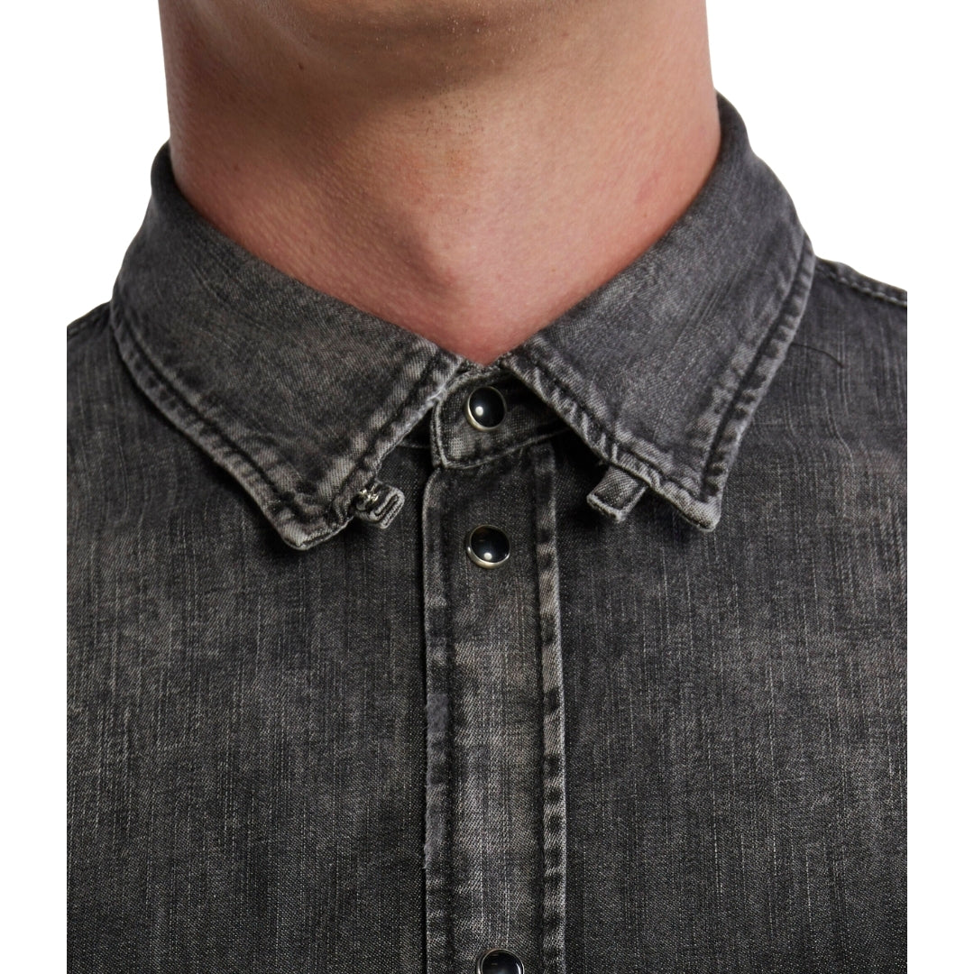 DSQUARED2 Regular Fit Faded Black Denim Shirt W32