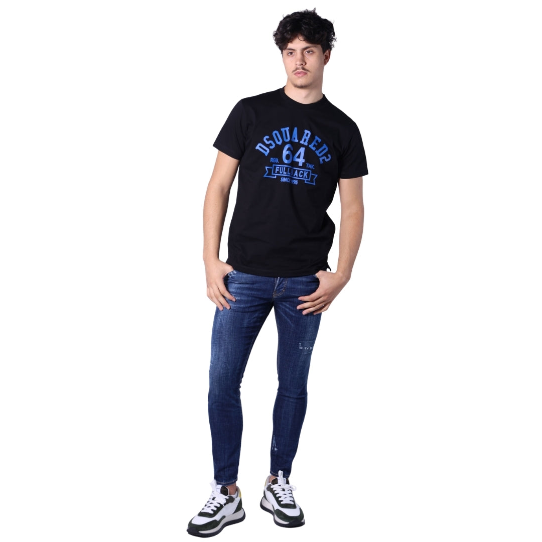 DSQUARED2 Cigarette Fit College Black  T-Shirt XS