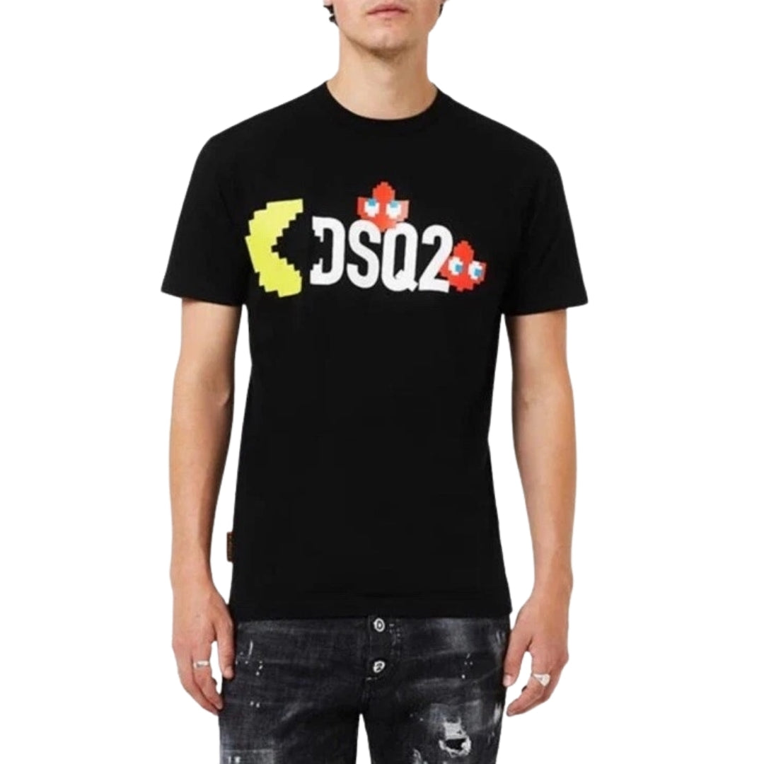 DSQUARED2 Pac Man DSQ2 Logo Black  T-Shirt S