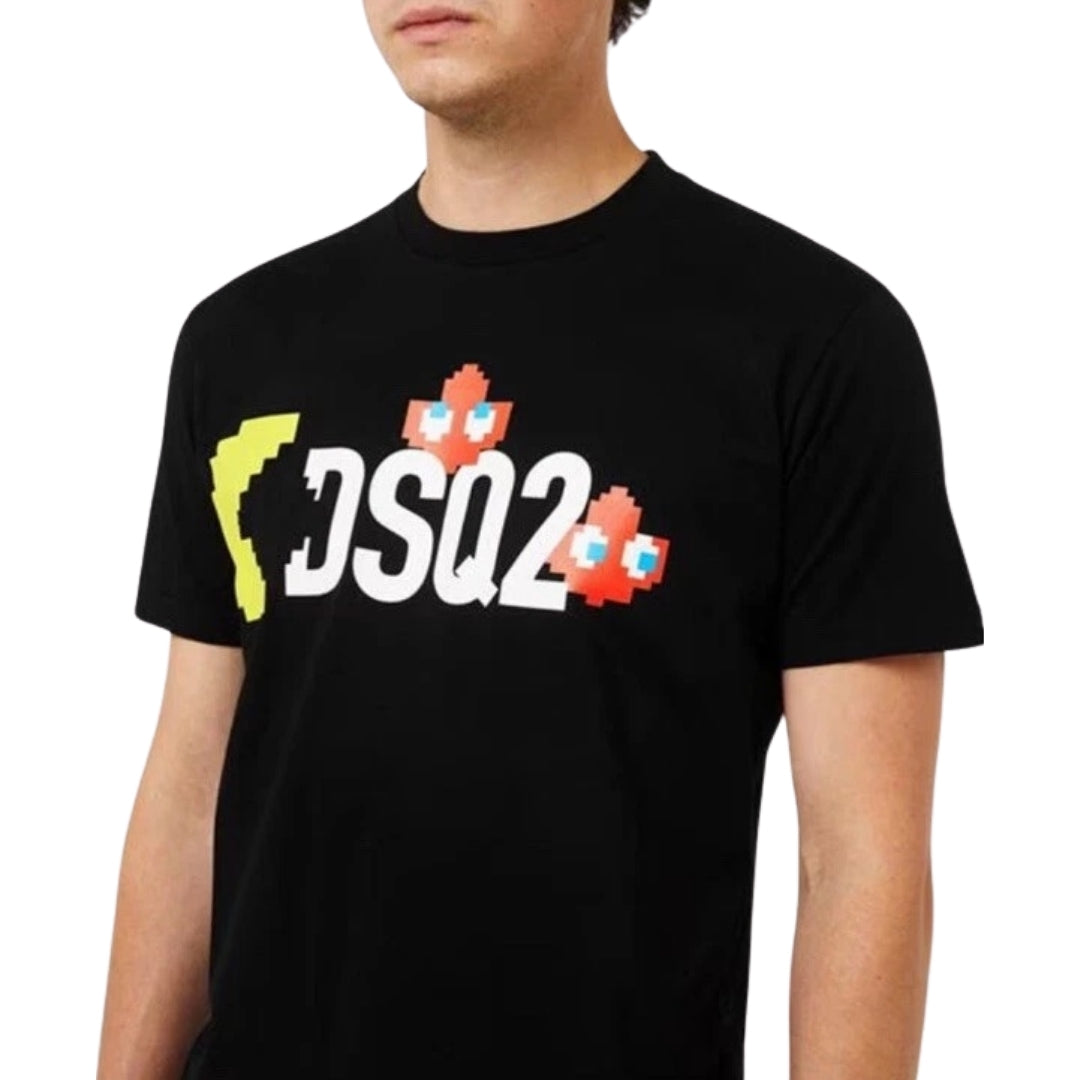 DSQUARED2 Pac Man DSQ2 Logo Black  T-Shirt S