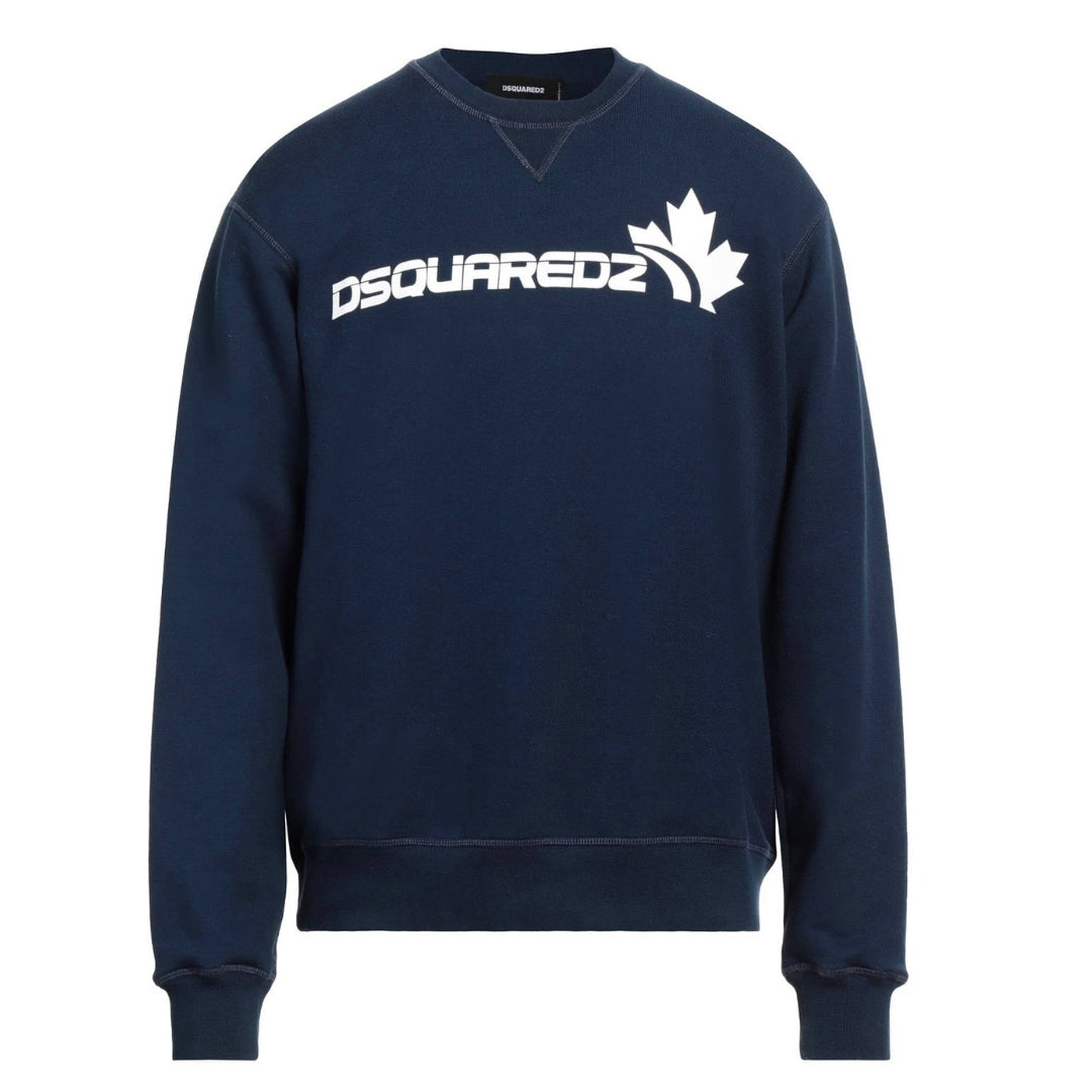 Dsquared2 S71Gu0592 478 Maple Leaf Sweatshirt Regular Fit 478 Navy Sweatshirt - Style Centre Wholesale