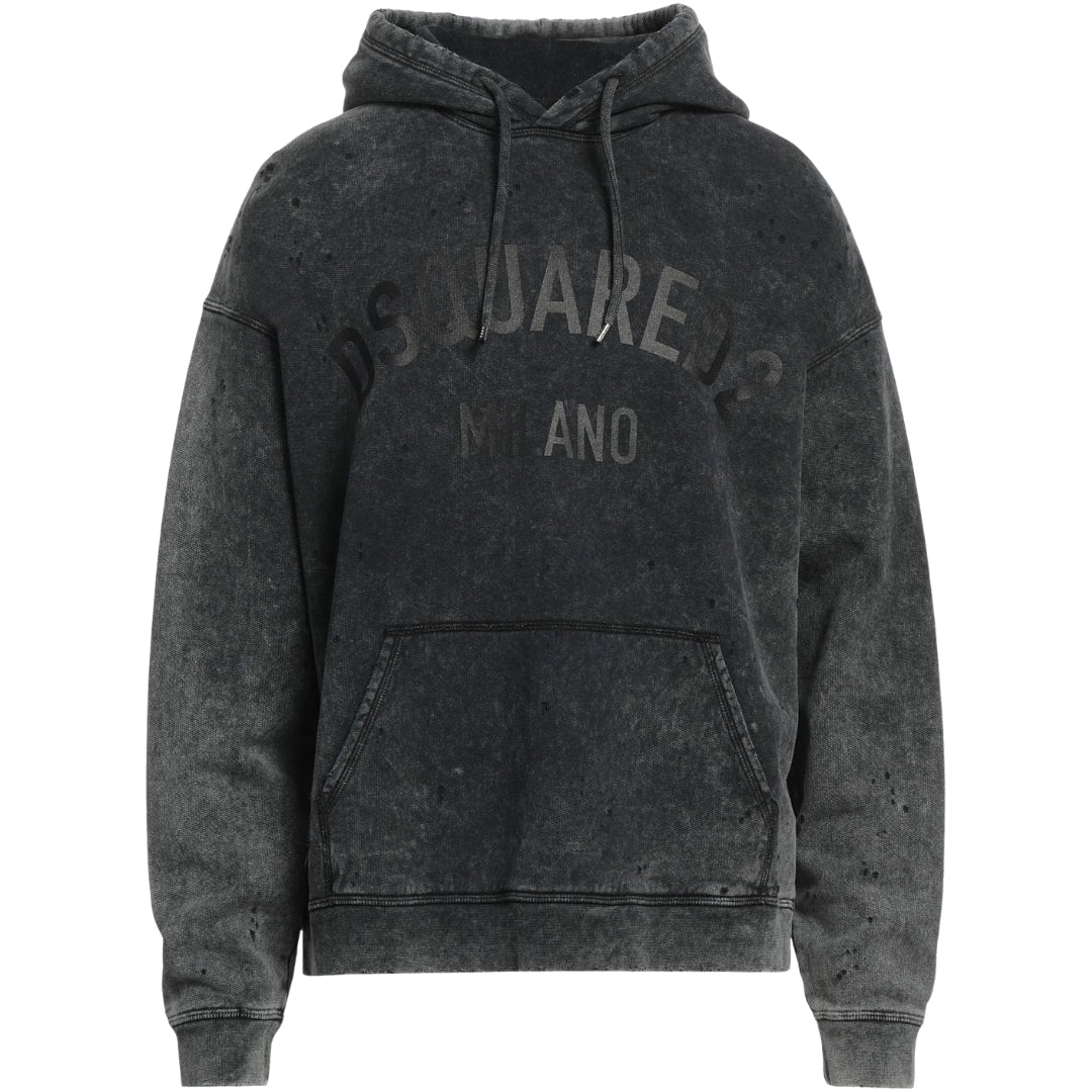 DSQUARED2 Milano Destroyed Faded Look Grey Hoodie S
