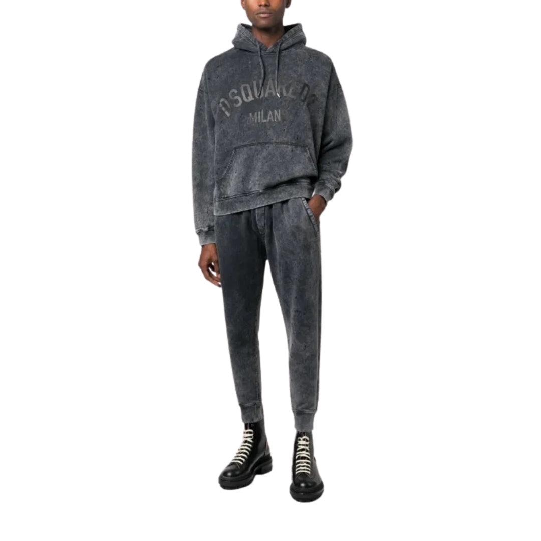 DSQUARED2 Milano Destroyed Faded Look Grey Hoodie S
