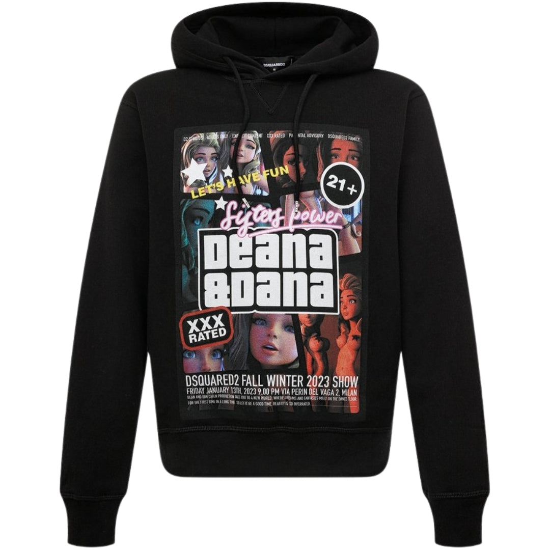 Dsquared2 Sisters Power Deana And Dana Black Hoodie XS