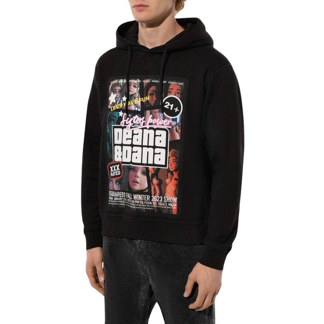 Dsquared2 Sisters Power Deana And Dana Black Hoodie XS