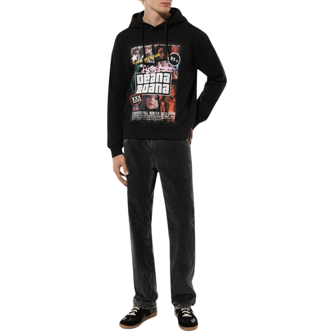 Dsquared2 Sisters Power Deana And Dana Black Hoodie XS