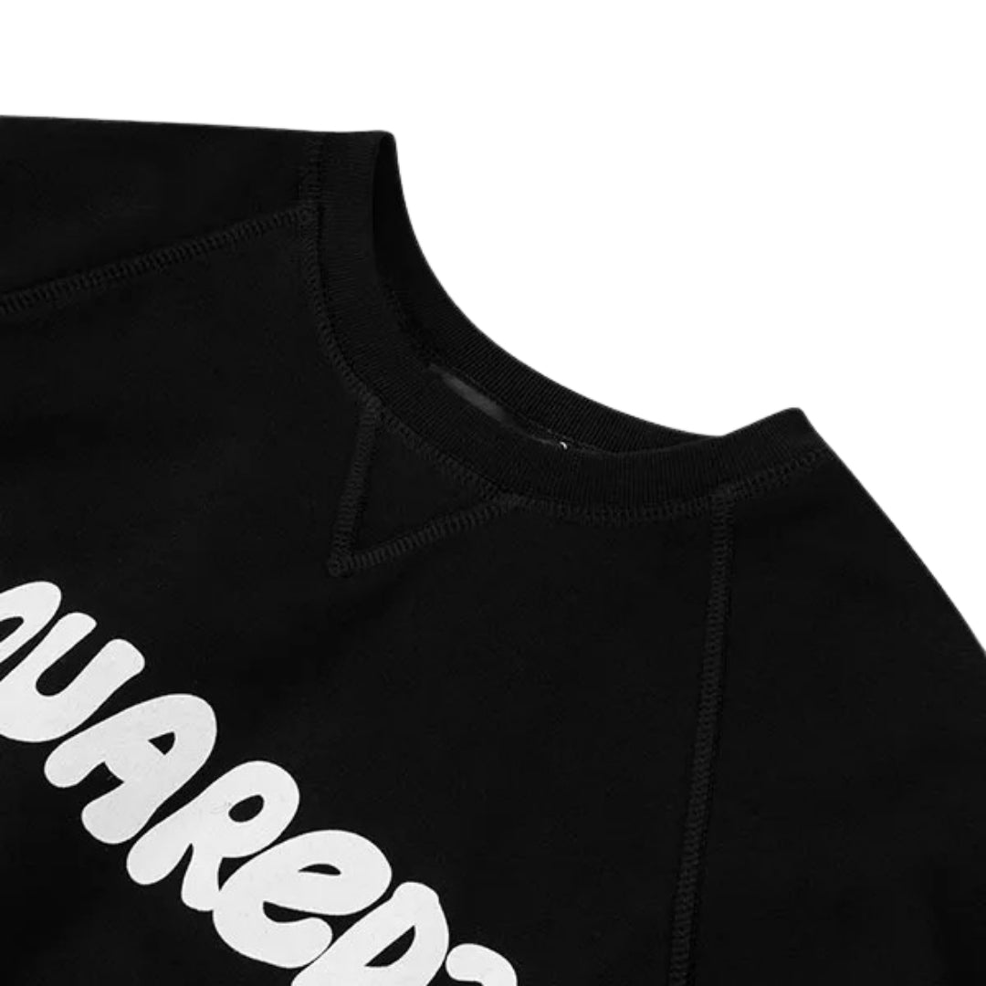 Dsquared2 Cool Fit Sketch Logo Black Crew Neck Jumper XXL