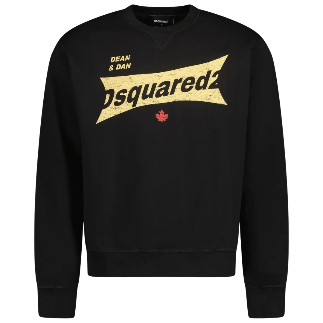 Dsquared2 Cool Fit Logo Black Crew Neck Jumper XS