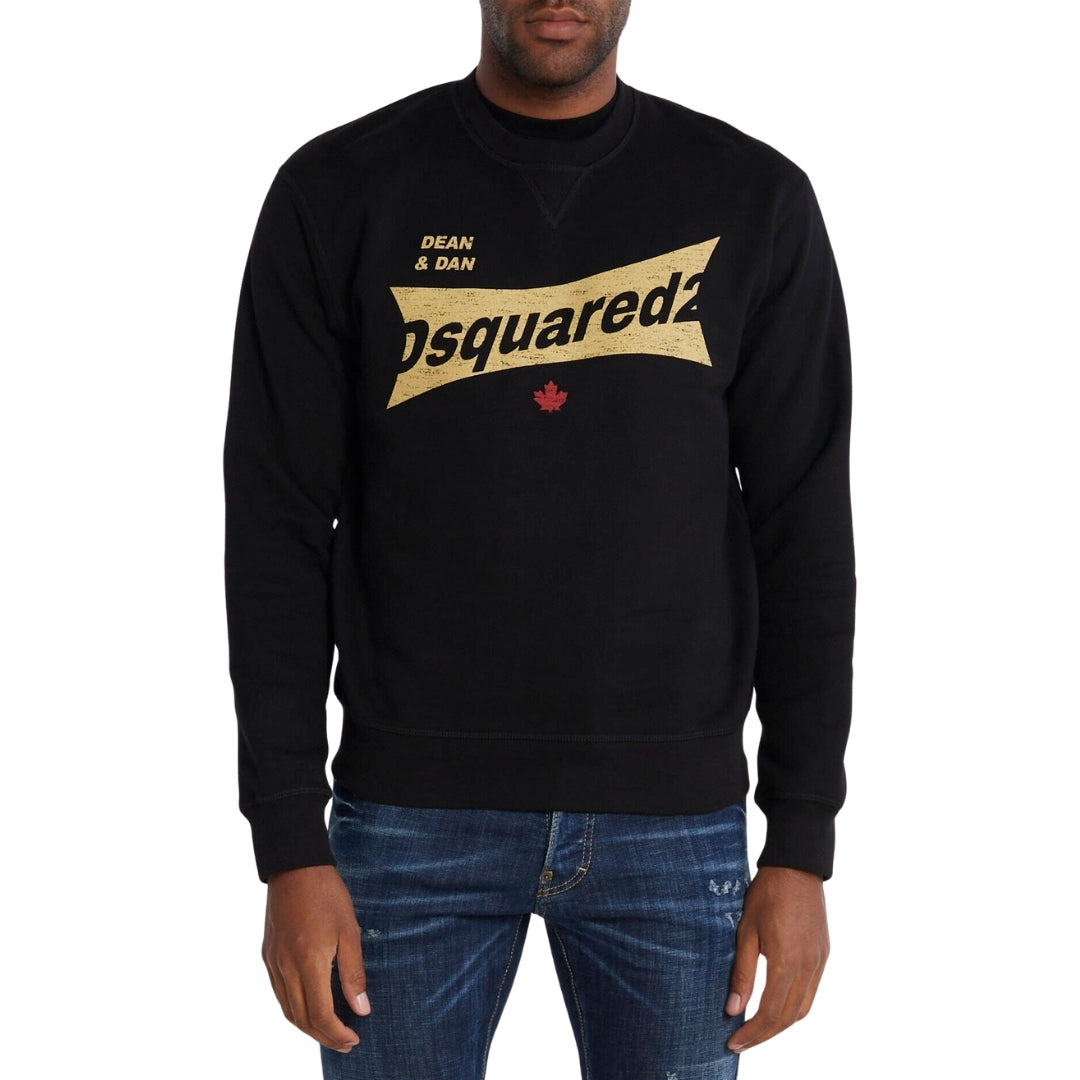 Dsquared2 Cool Fit Logo Black Crew Neck Jumper XS