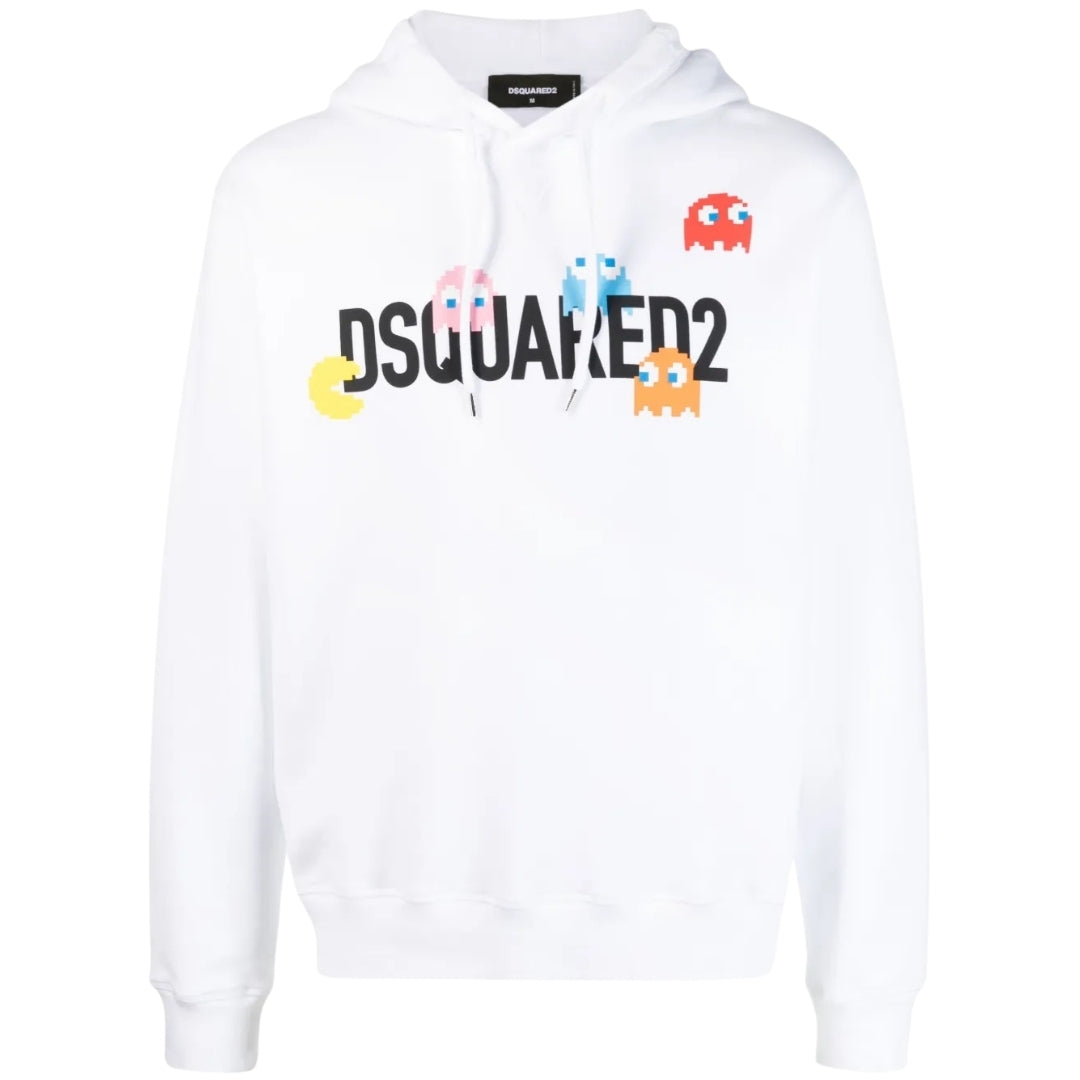 Dsquared2 Pac Man Cool Fit White Hoodie L
