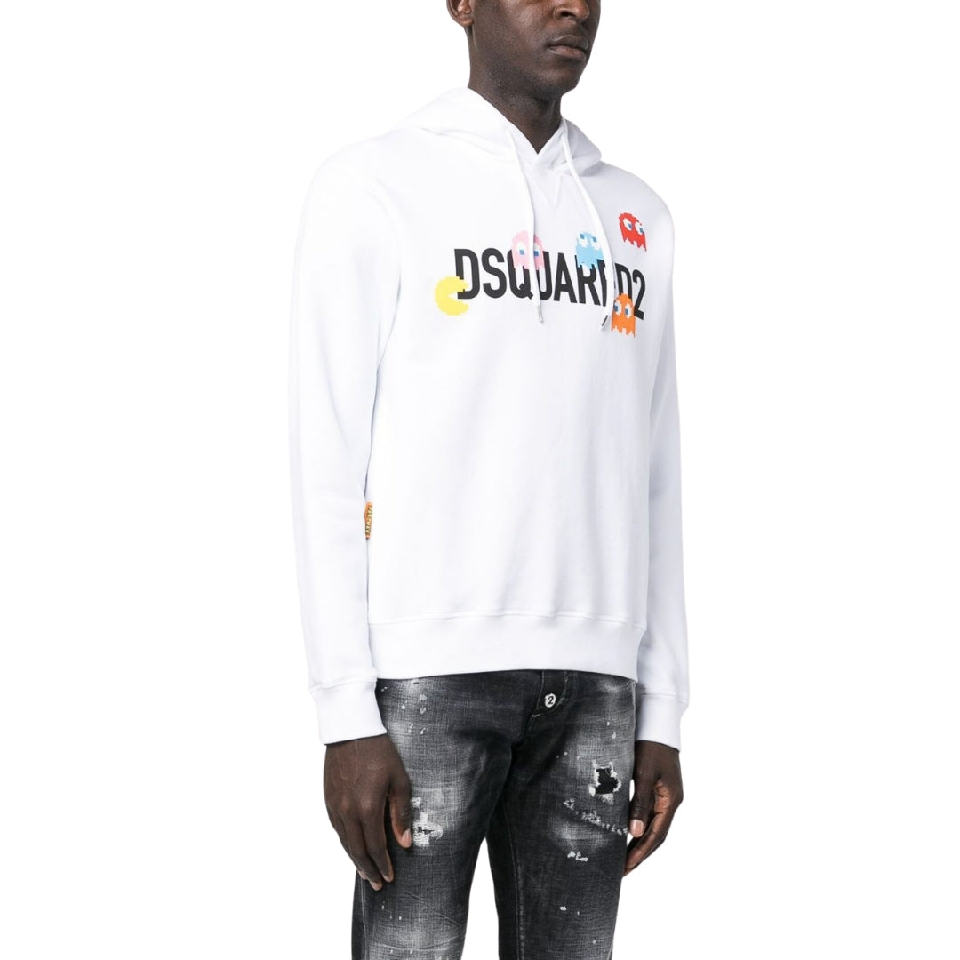 Dsquared2 Pac Man Cool Fit White Hoodie L
