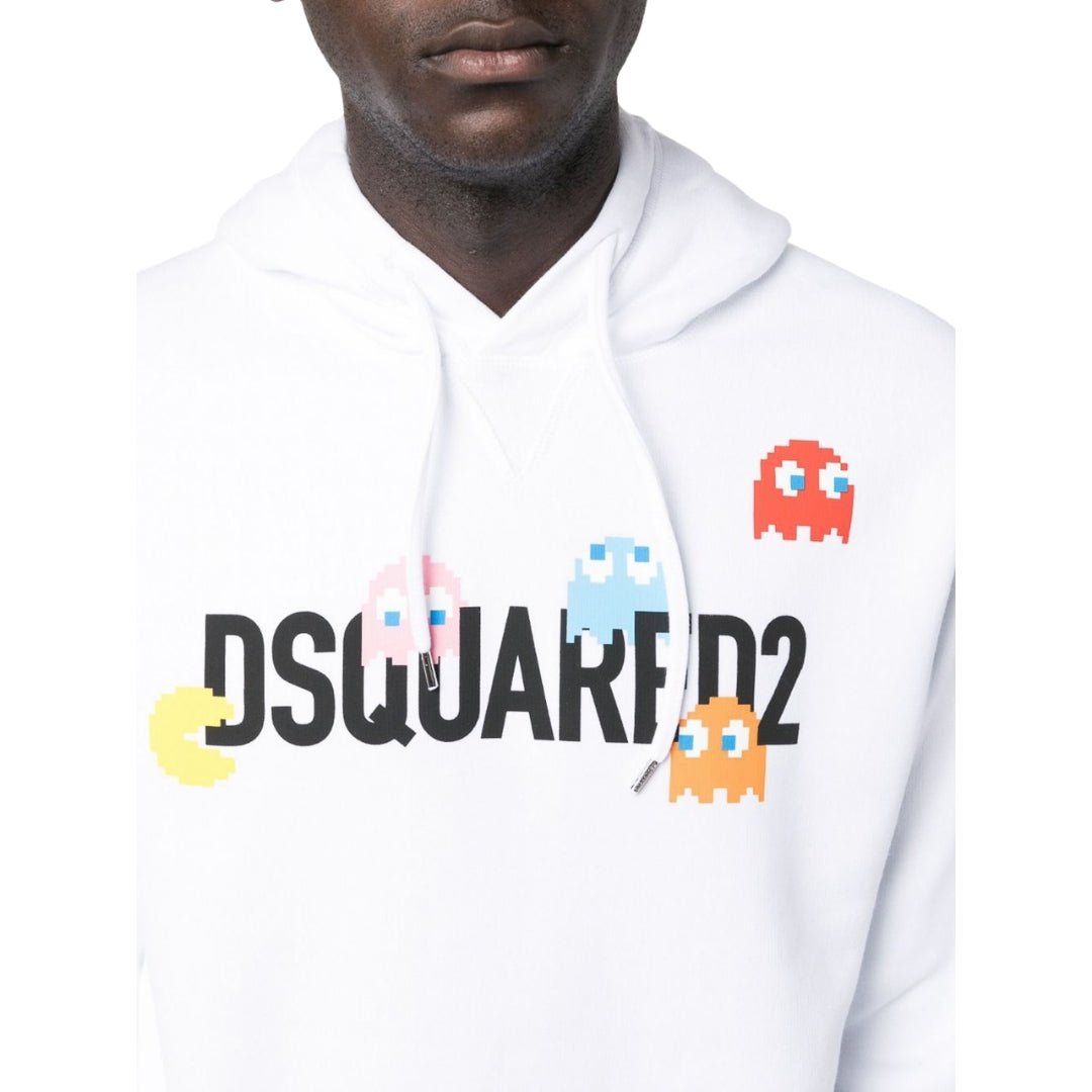 Dsquared2 Pac Man Cool Fit White Hoodie L