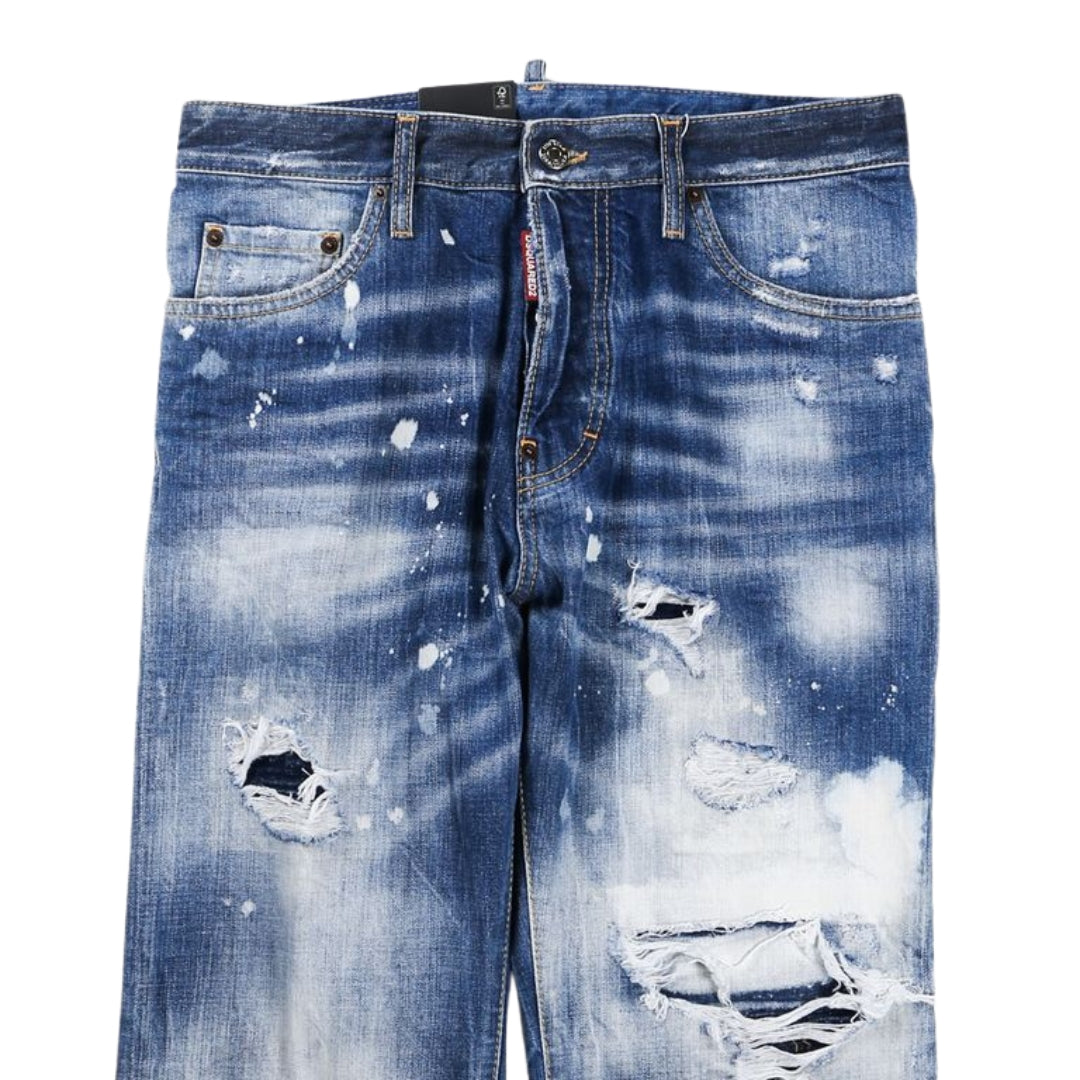 Dsquared2 Roadie Jean Blue Distressed Denim Pants W28