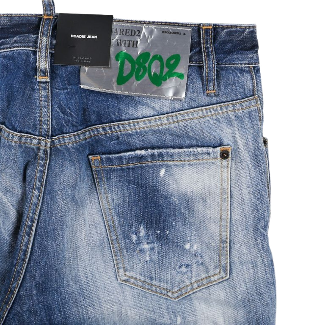 Dsquared2 Roadie Jean Blue Distressed Denim Pants W28