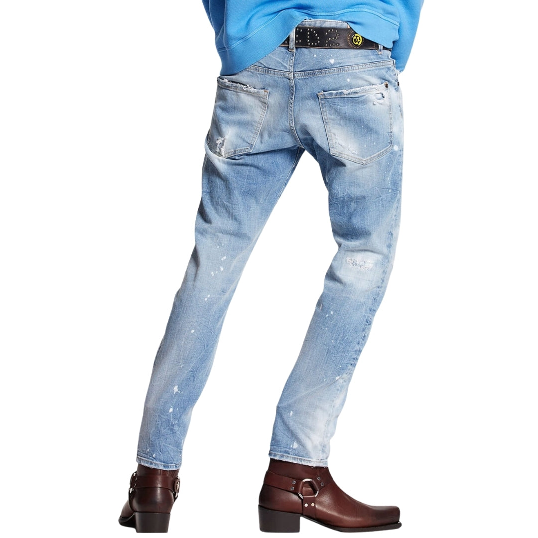 Dsquared2 Skater Jean Destroyed Look Denim Blue Jeans W28