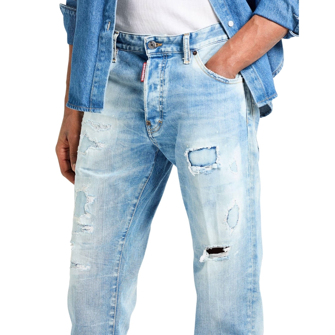 Dsquared2 Cool Guy Jean Destroyed Wash Light Blue Jeans W34