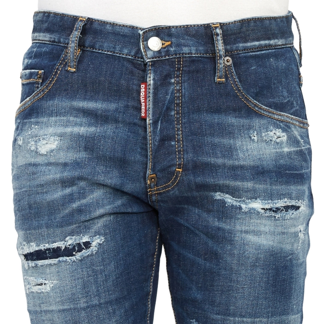 Dsquared2 Skater Jean Destroyed Reinforced Denim Blue Jeans W28