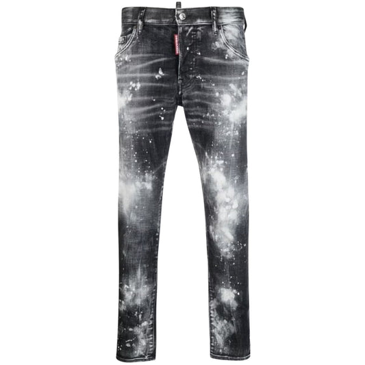 DSQUARED2 Skater Jean Paint Effect Black Denim Jeans W32