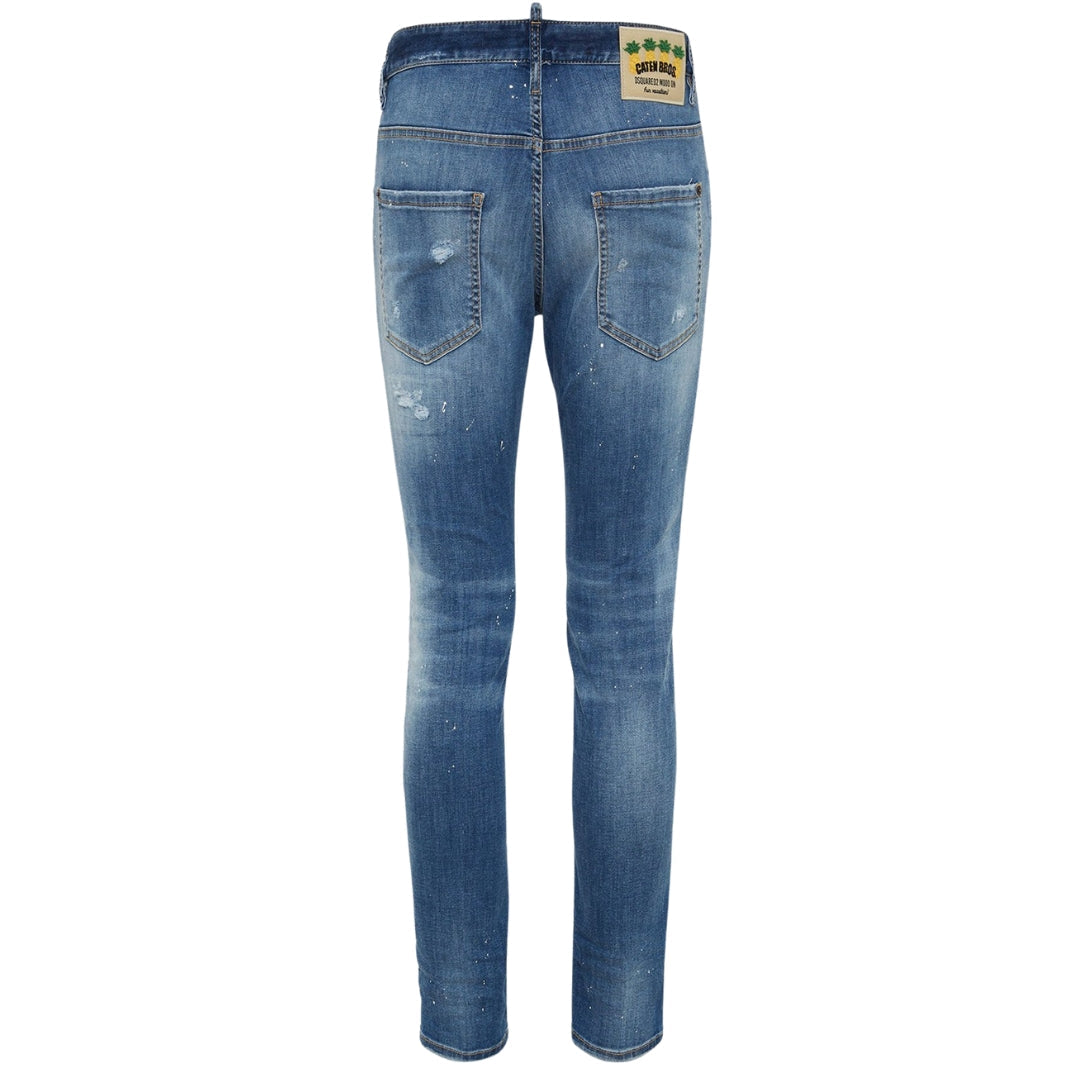 DSQUARED2 Skater Jean Destroyed Paint Effect Blue Jeans W34