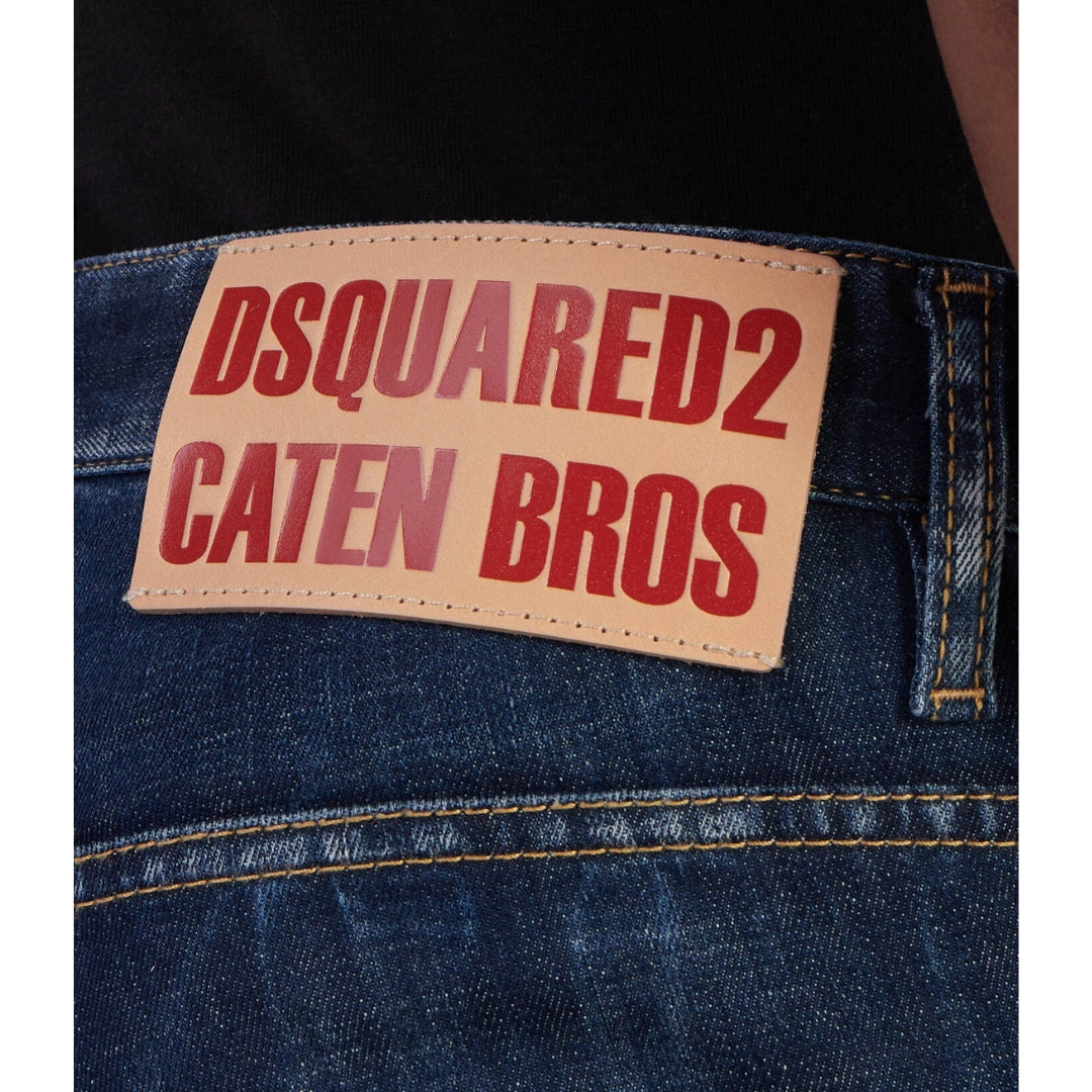 DSQUARED2 Skater Jean Destroyed Reinforced Patch Blue Jeans W34