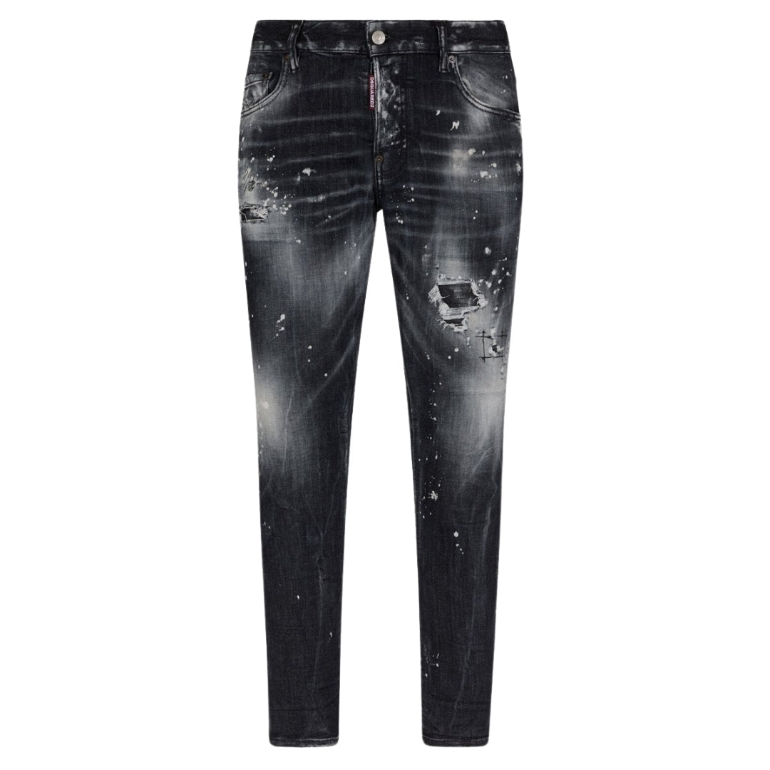 Dsquared2 Skater Jean Paint Splatter Faded Black Wash Jeans S71Lb1373 S30503 900 - Style Centre Wholesale