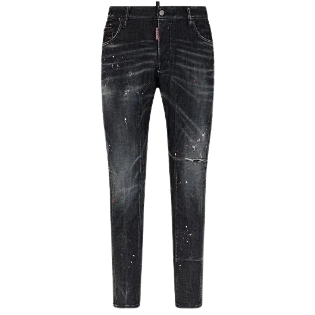 DSQUARED2 Cool Guy Jean Destroyed Paint Splash Wash Black Jeans W34
