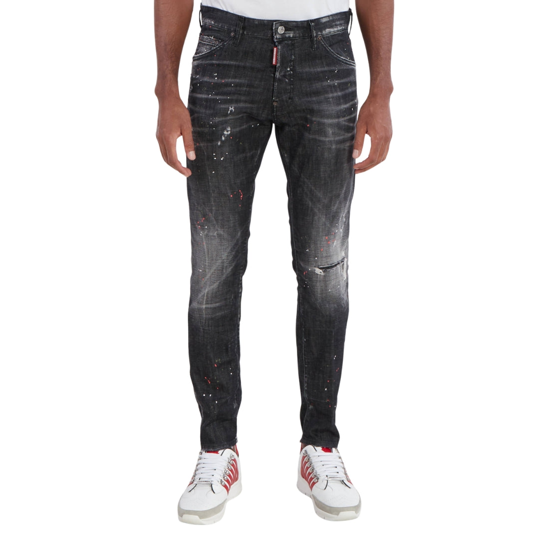 DSQUARED2 Cool Guy Jean Destroyed Paint Splash Wash Black Jeans W34