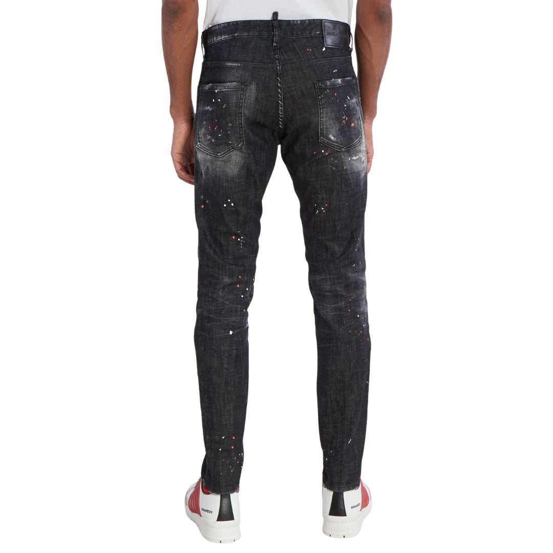 DSQUARED2 Cool Guy Jean Destroyed Paint Splash Wash Black Jeans W34